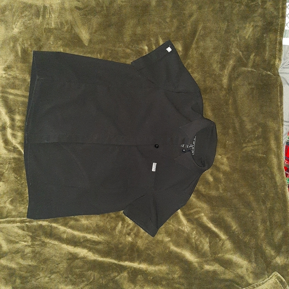 Figs black collar scrub top